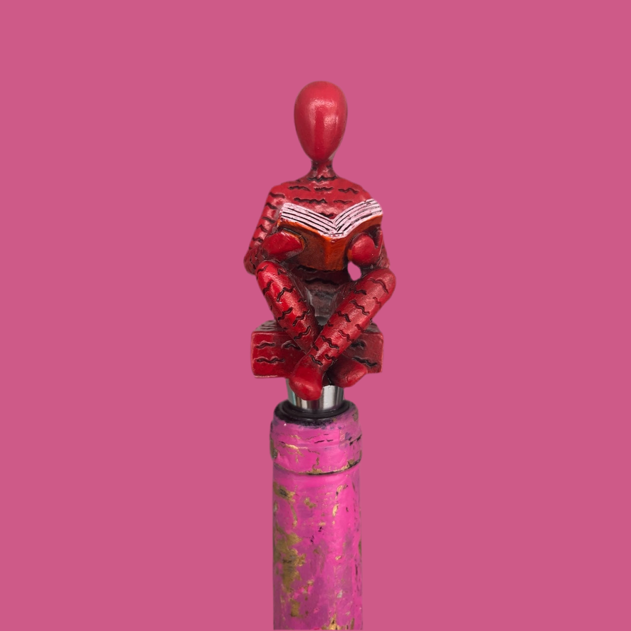 Weinverschluss Figur - Bücherwurm