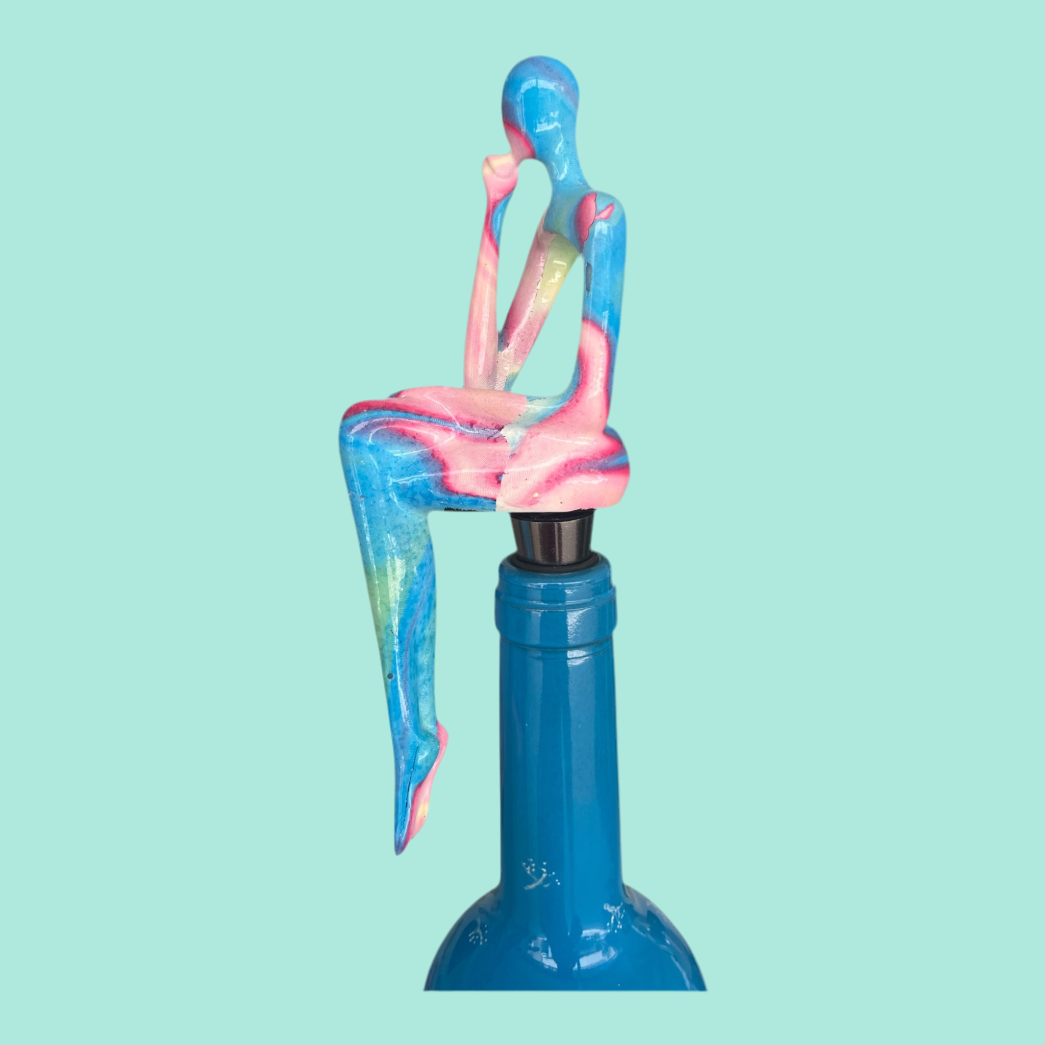 Weinverschluss Figur – Handgefertigt, Bunt & Einzigartig
