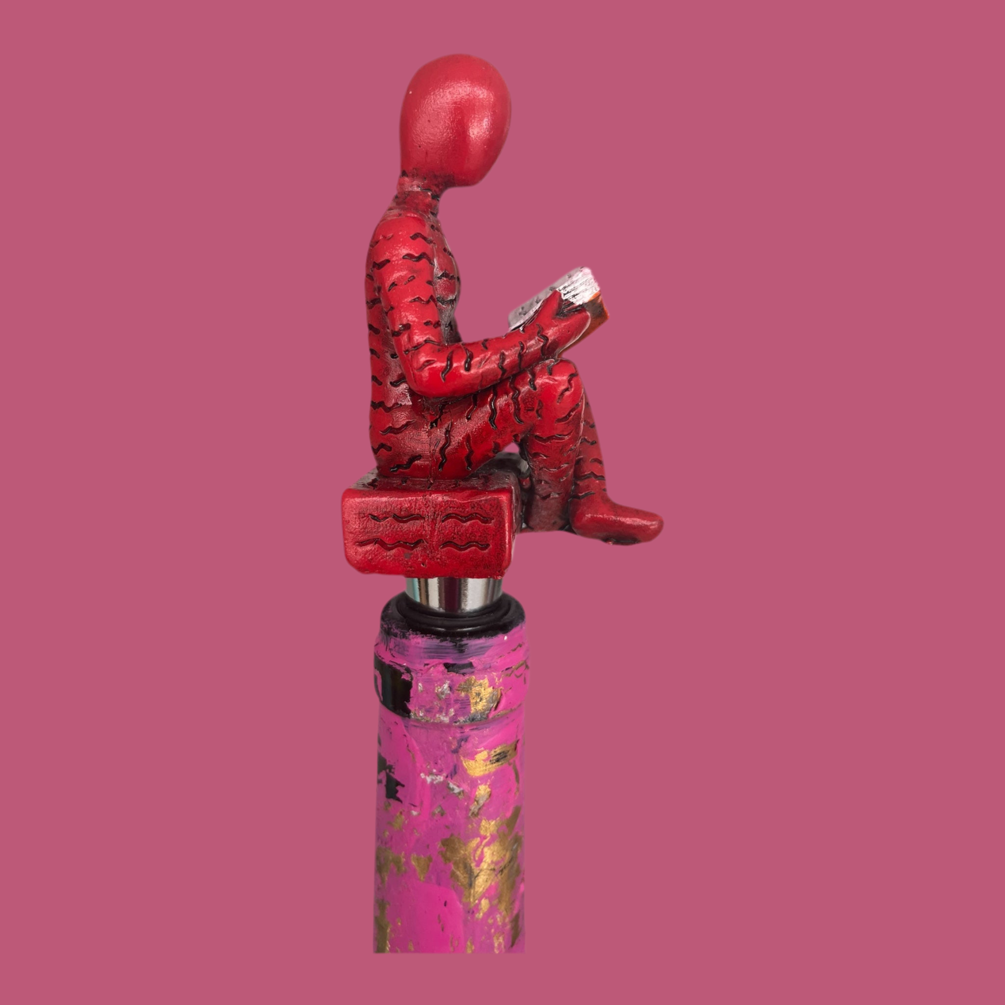Weinverschluss Figur - Bücherwurm