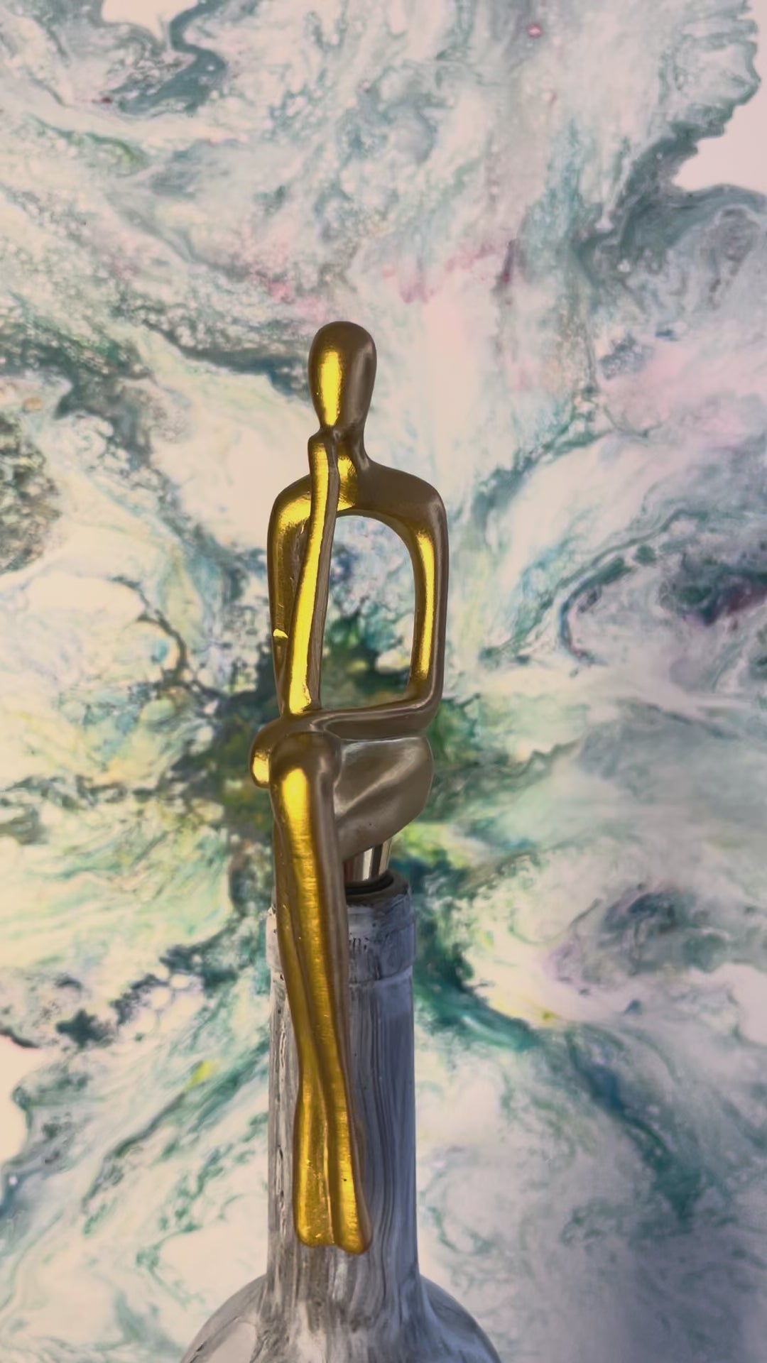 Weinstopfen Figur gold